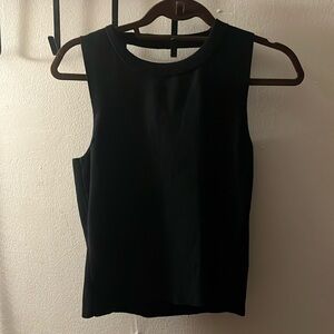 Black cotton sleeveless sweater